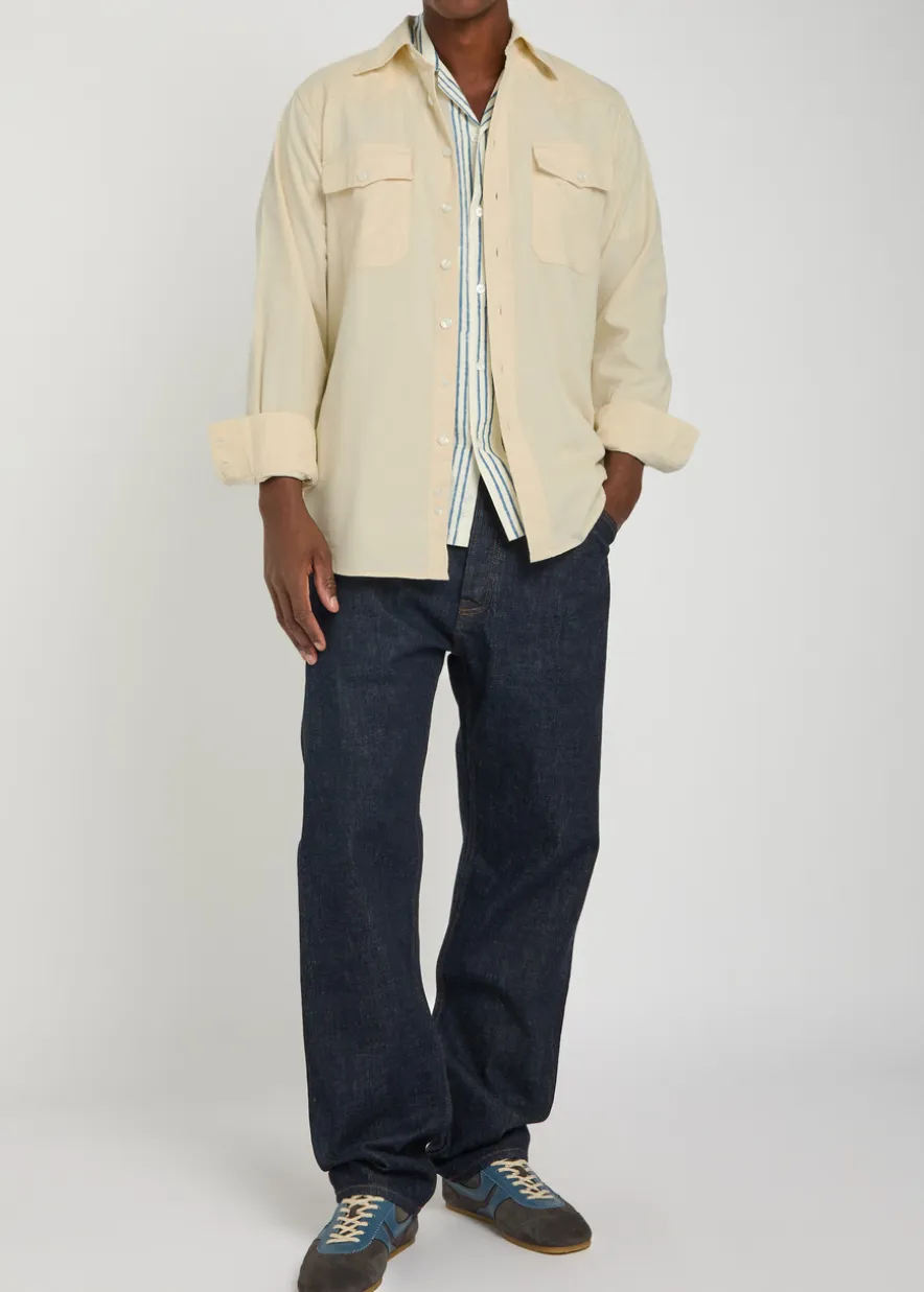 Patch pockets corduroy overshirt