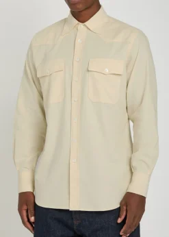 Patch pockets corduroy overshirt