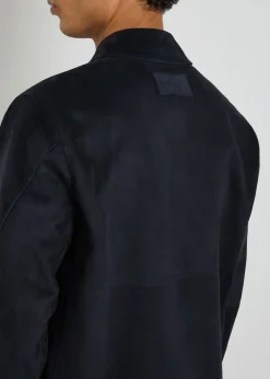 Patch pocket suede overshirt