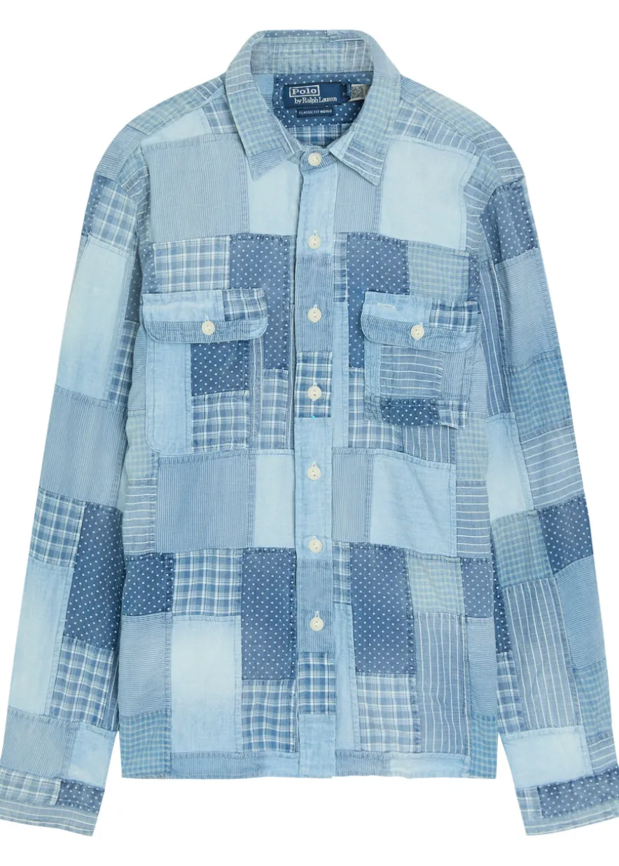 Patchwork design cotton shirt