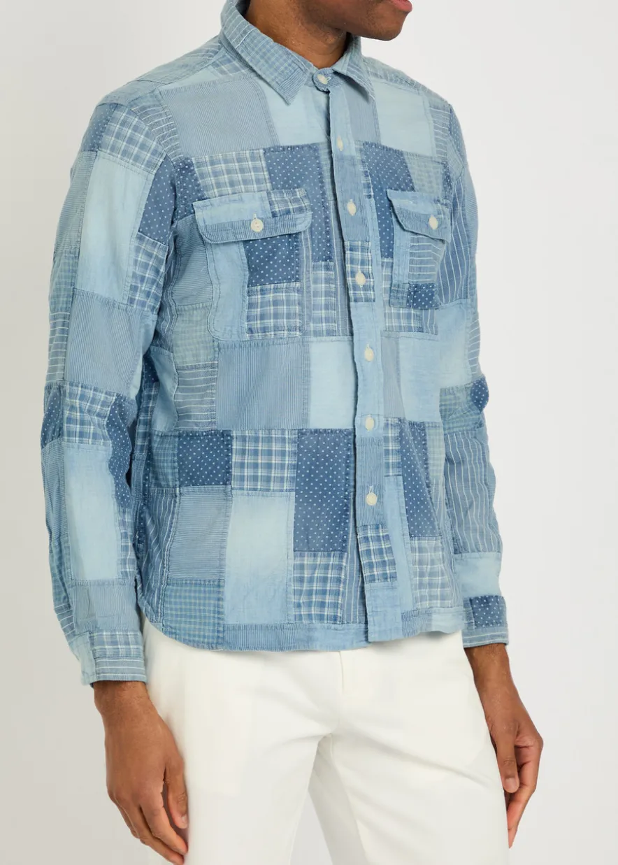 Patchwork design cotton shirt