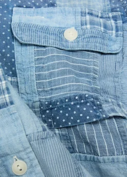 Patchwork design cotton shirt