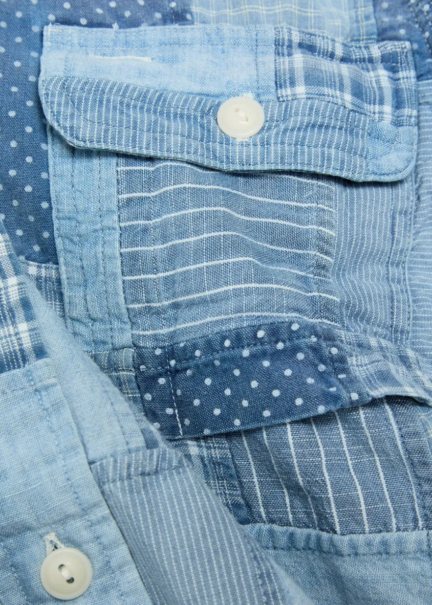 Patchwork design cotton shirt