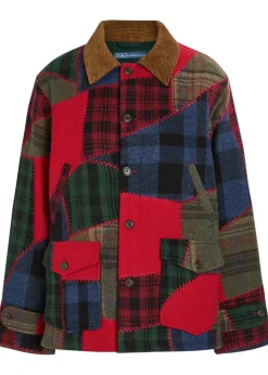 Patchwork wool-blend jacket