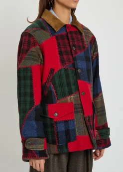 Patchwork wool-blend jacket