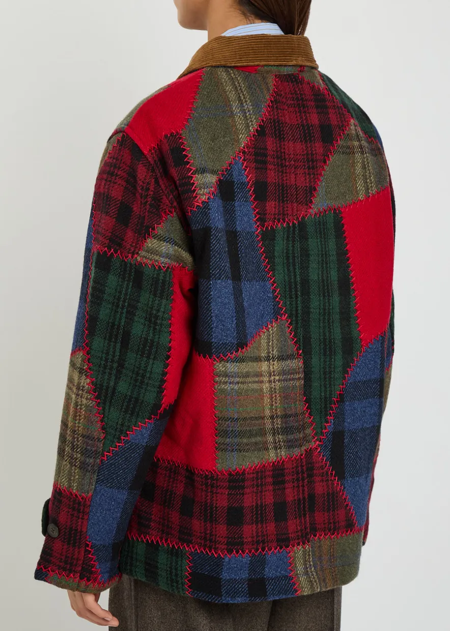 Patchwork wool-blend jacket