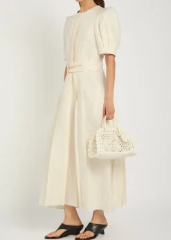 Patricia belted linen midi dress