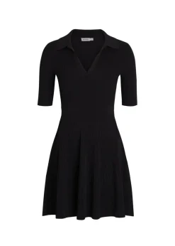 Patricia ribbed knit mini polo dress
