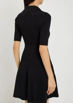 Patricia ribbed knit mini polo dress
