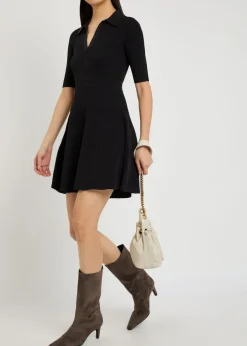 Patricia ribbed knit mini polo dress