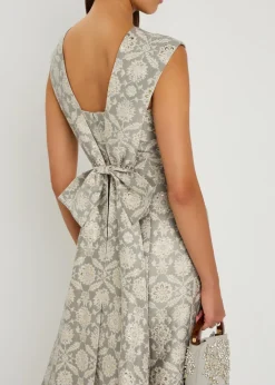 Patsy floral-jacquard cotton-blend gown