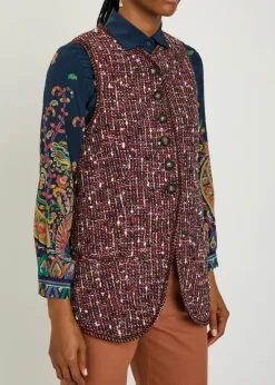 Patterned bouclé gilet