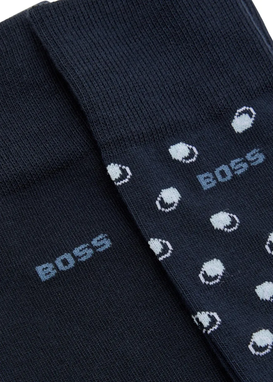 Patterned cotton-blend socks - set of two