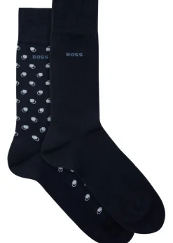Patterned cotton-blend socks - set of two