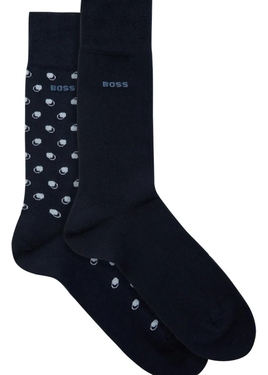 Patterned cotton-blend socks - set of two