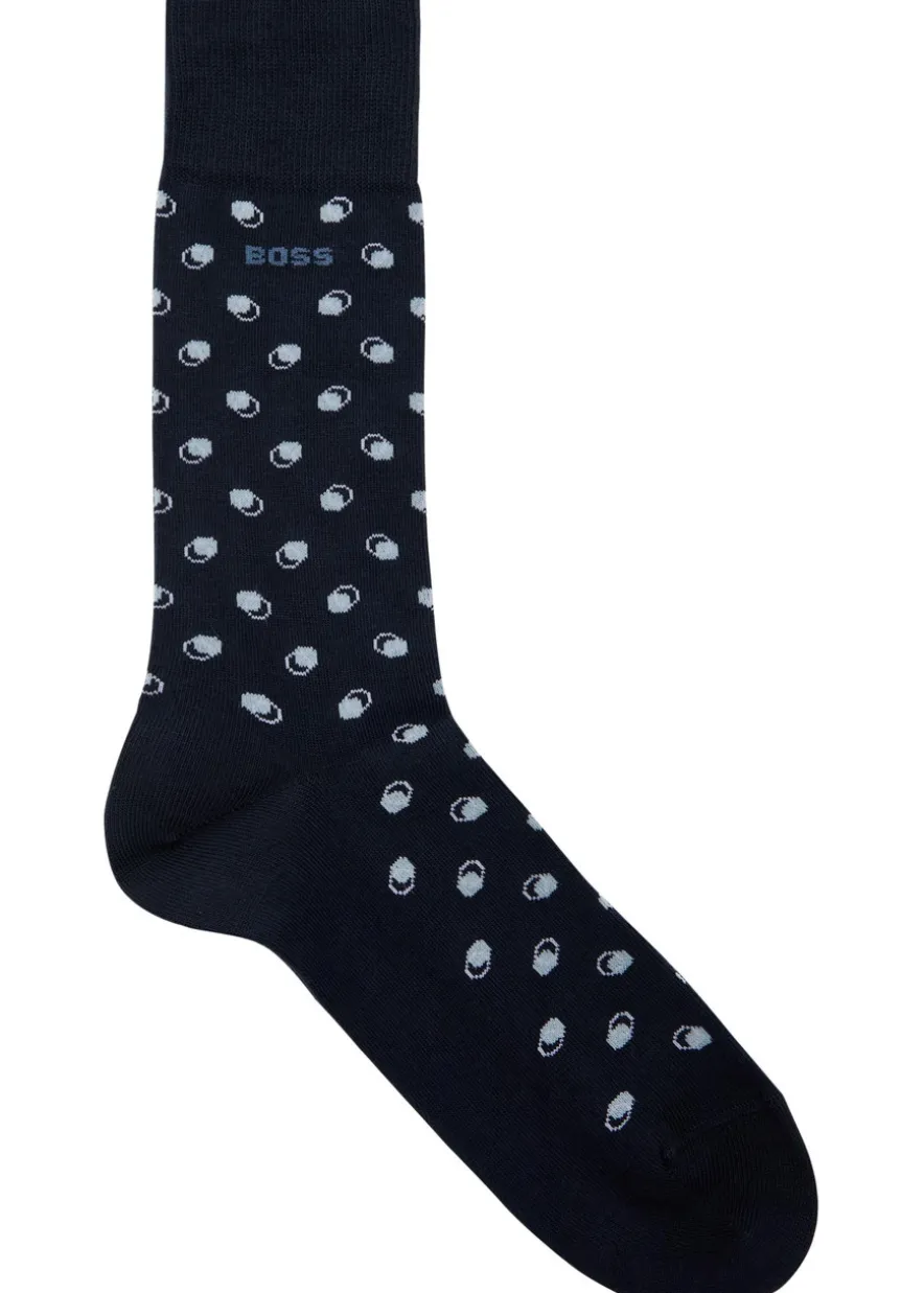 Patterned cotton-blend socks - set of two