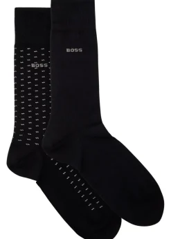 Patterned cotton-blend socks - set of two