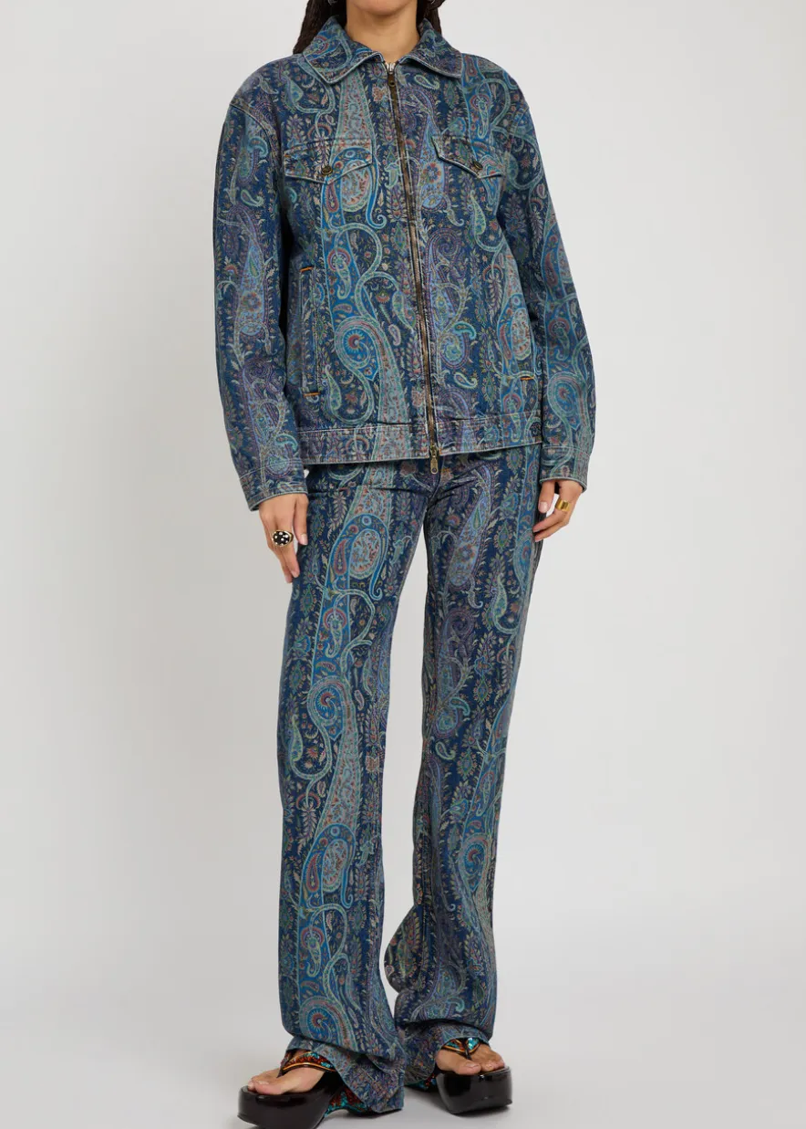 Patterned denim jacket