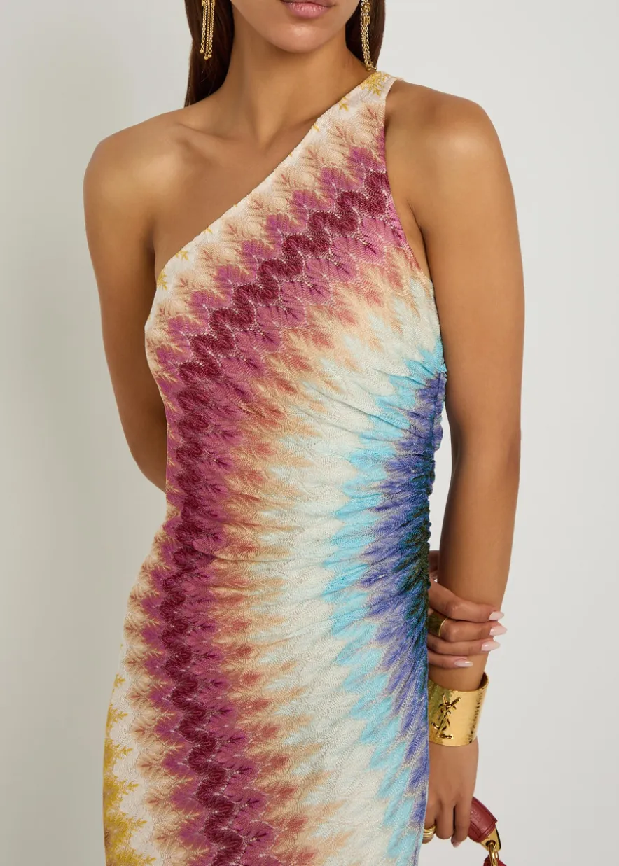 Patterned fine-knit maxi dress