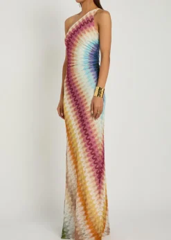 Patterned fine-knit maxi dress