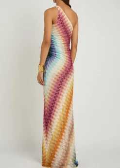 Patterned fine-knit maxi dress