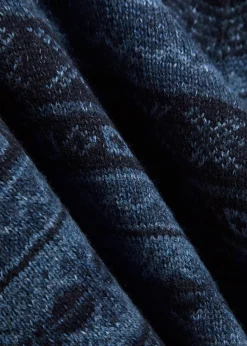 Patterned-intarsia wool-blend polo shirt