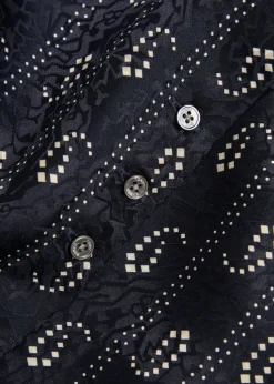 Patterned-jacquard satin shirt