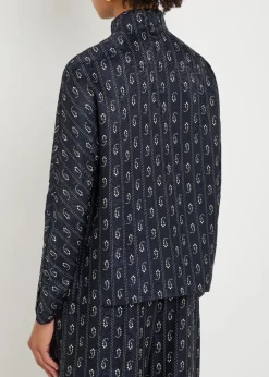 Patterned-jacquard satin shirt
