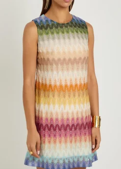 Patterned lace mini dress