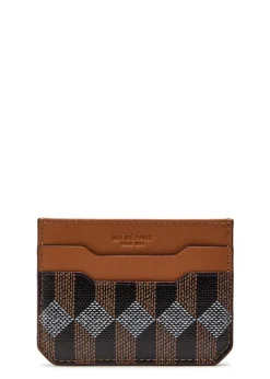 Patterned leather card holder