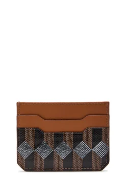Patterned leather card holder