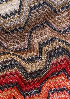 Patterned metallic-knit bikini