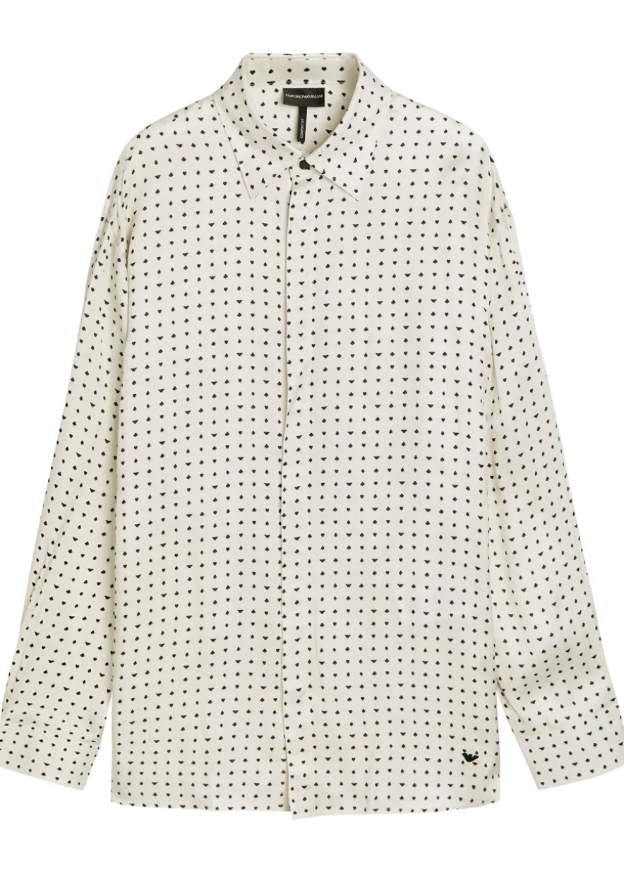 Patterned satin shirt