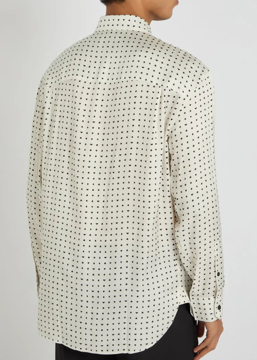 Patterned satin shirt