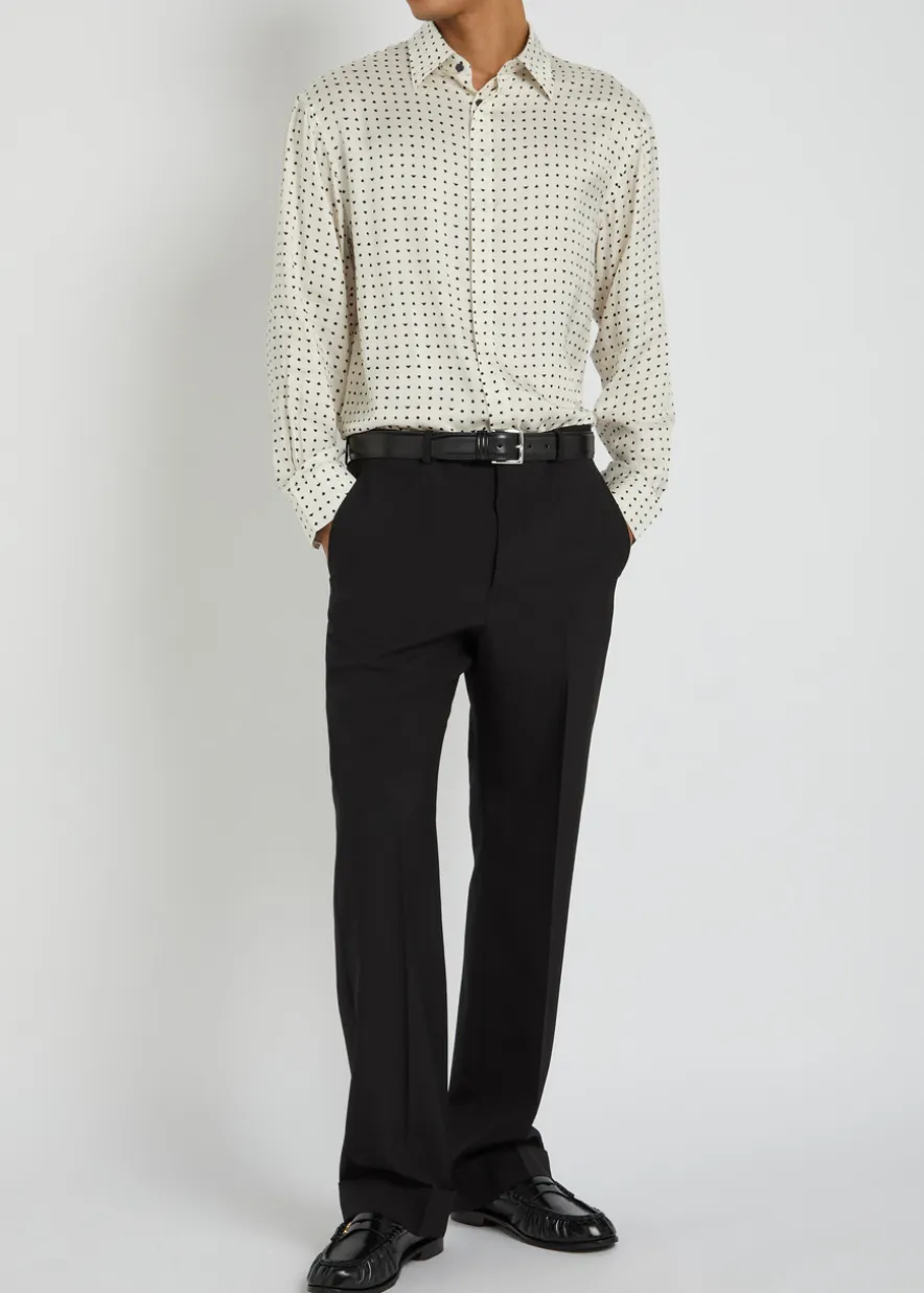 Patterned satin shirt