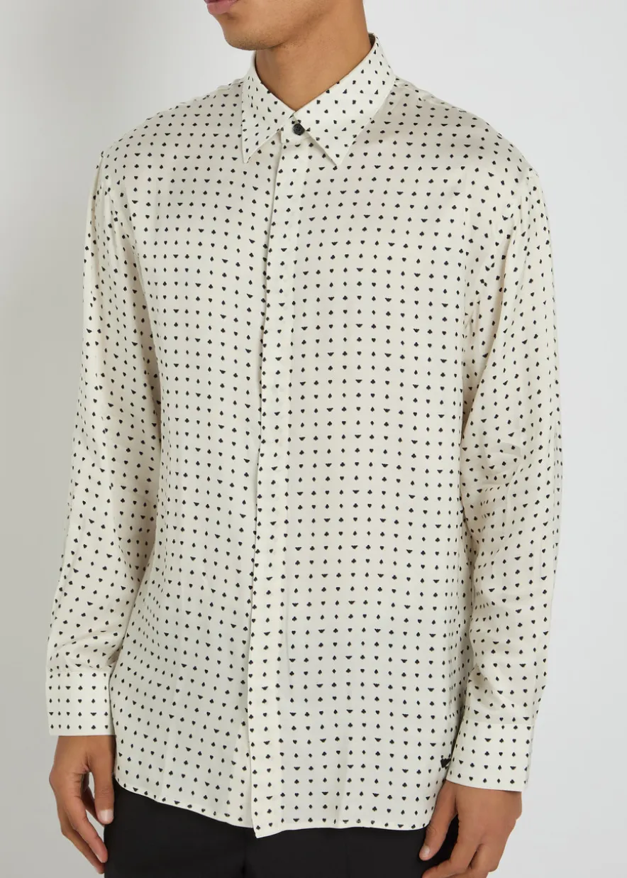 Patterned satin shirt