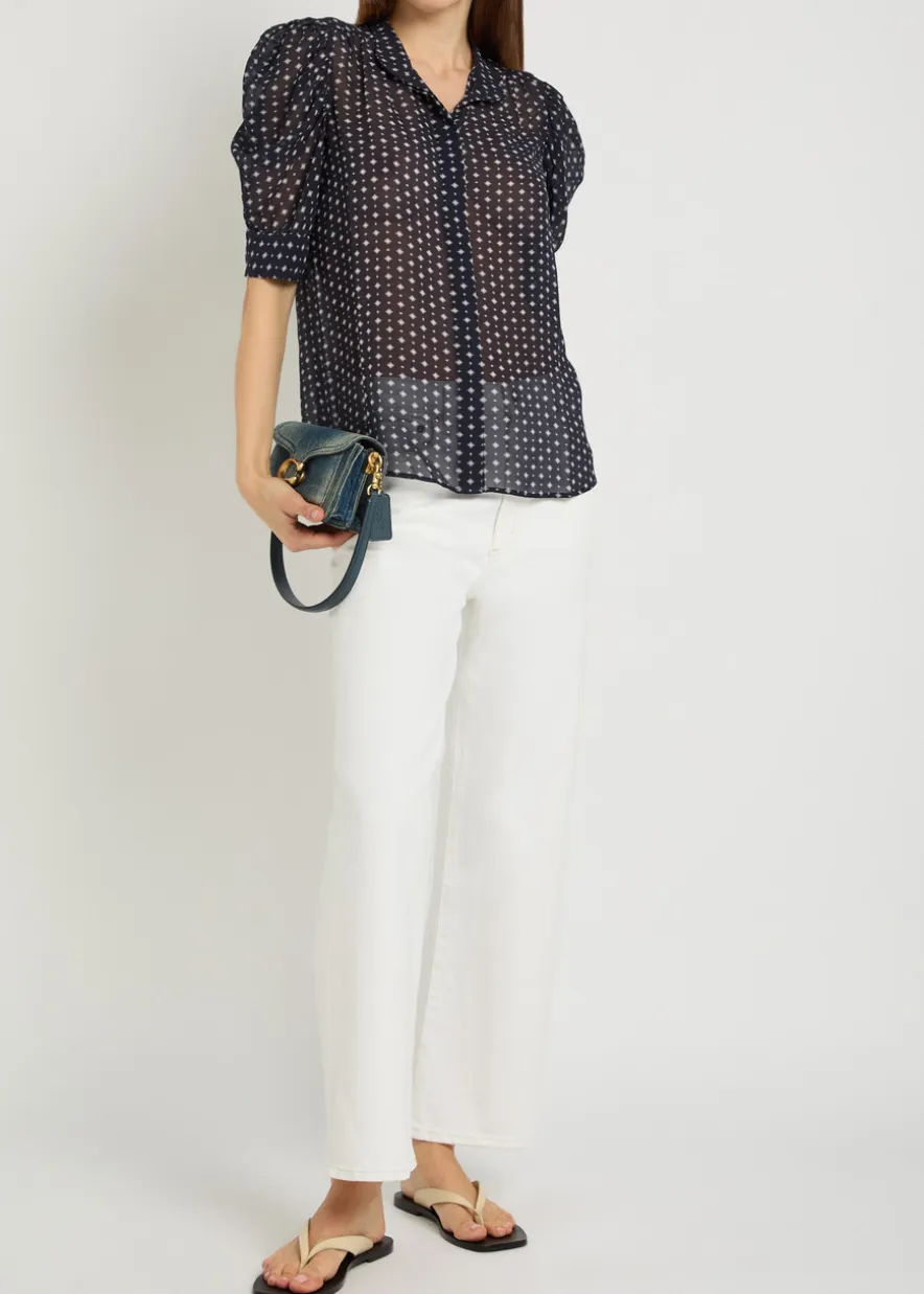 Patterned silk blouse