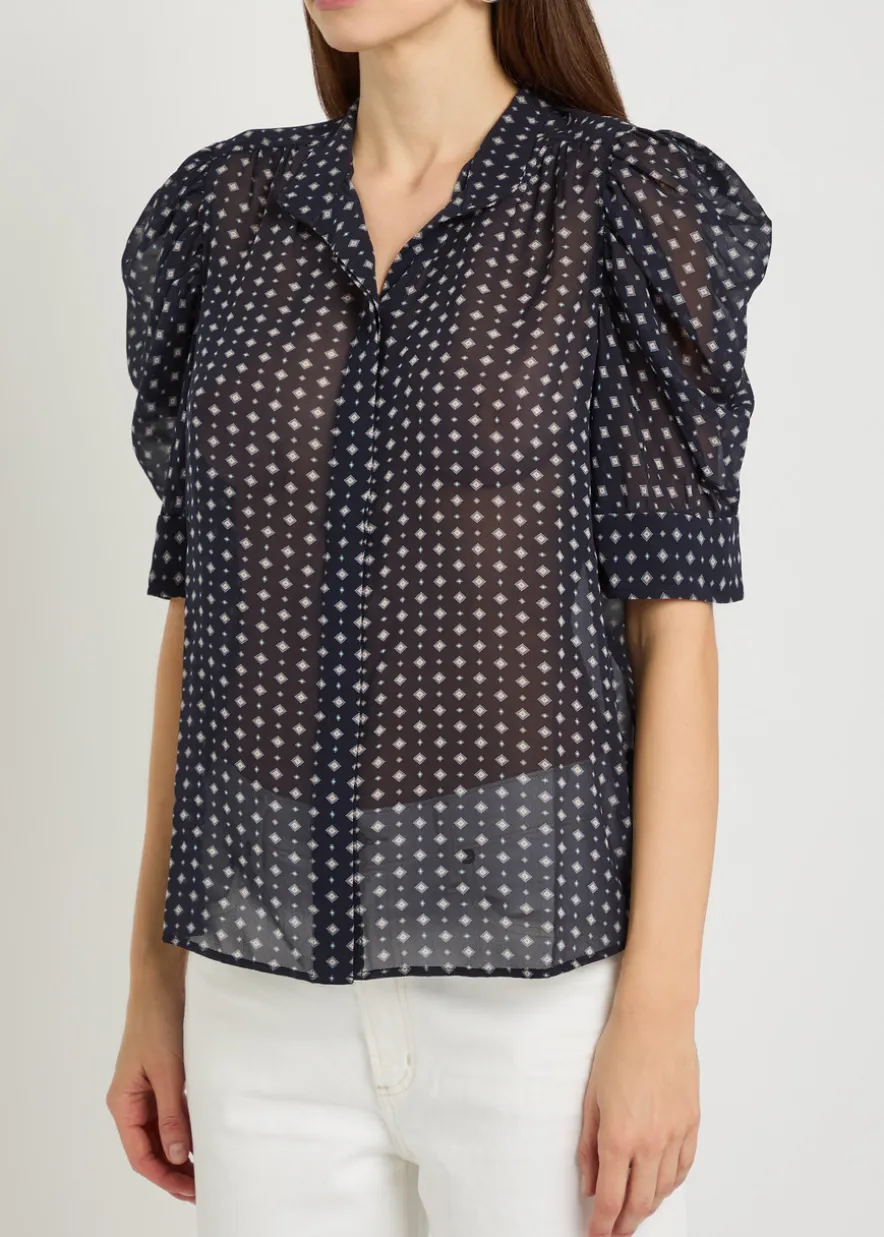 Patterned silk blouse