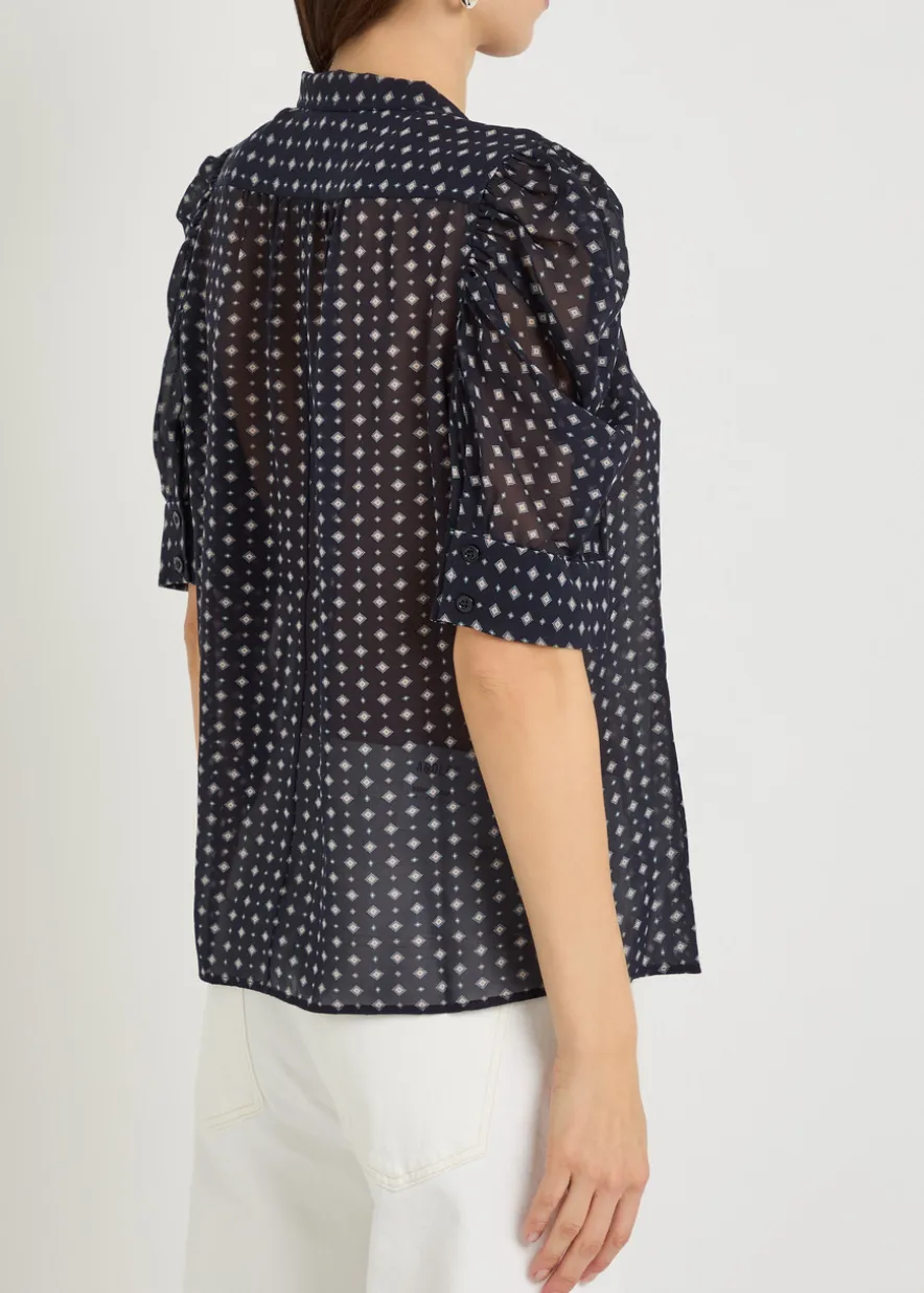 Patterned silk blouse
