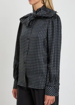Patterned silk blouse