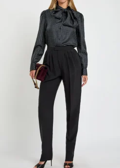 Patterned silk blouse