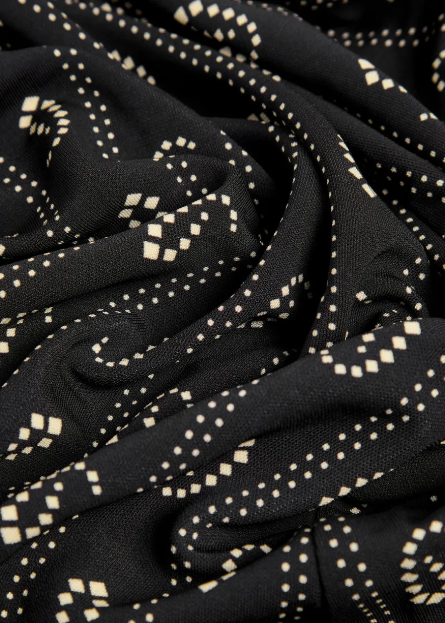 Patterned stretch-jersey midi shirt dress