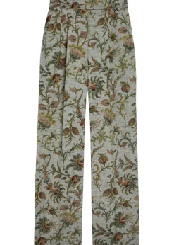 Patterned wide-leg trousers