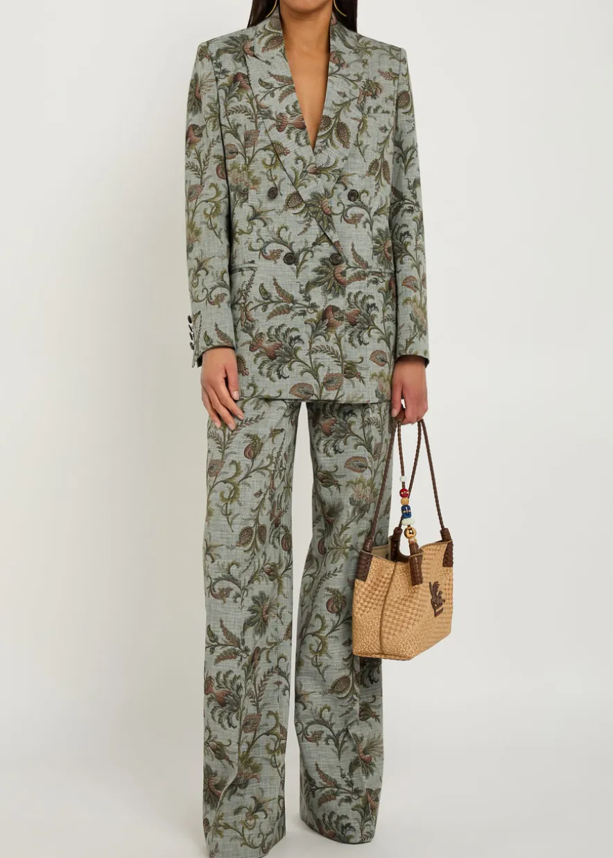 Patterned wide-leg trousers