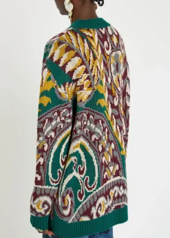 Patterned wool-blend jumper