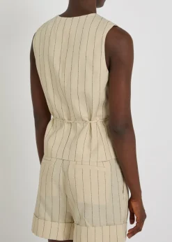 Paulette pinstriped woven vest