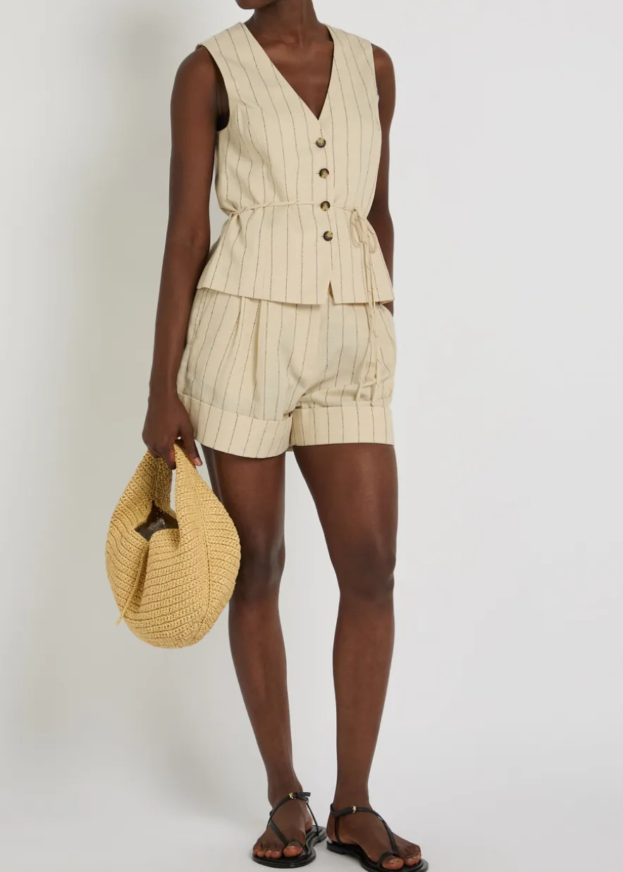 Paulette pinstriped woven vest