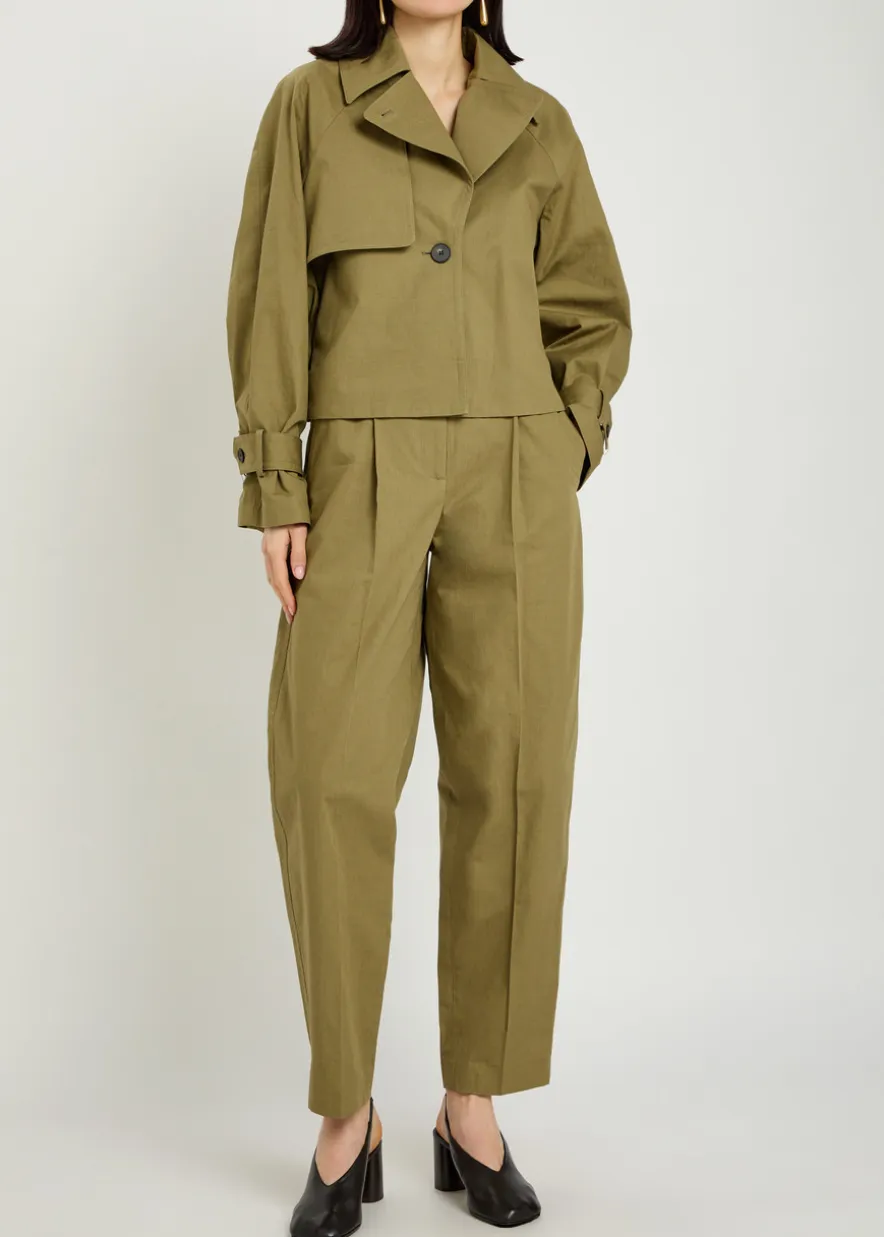 Paver tapered-leg cotton trousers