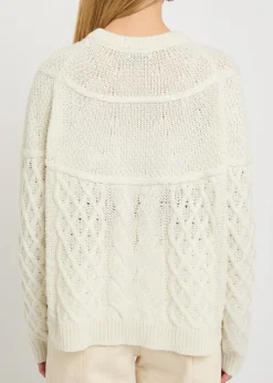 Peace cable-knit merino wool-blend jumper