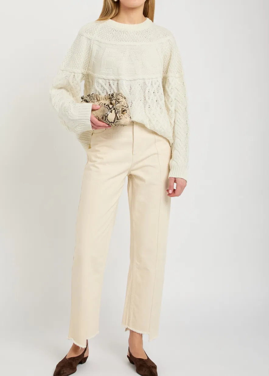 Peace cable-knit merino wool-blend jumper